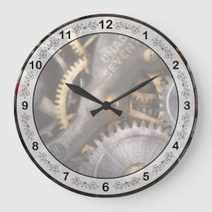 Steampunk - Gänge - Horologie Große Wanduhr