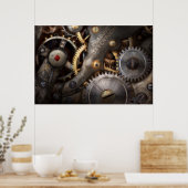Steampunk - Gänge - Horologie Poster (Küche)