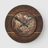 steampunk Gänge Runde Wanduhr (Vorderseite)