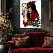 Steampunk ganz in Rot Poster