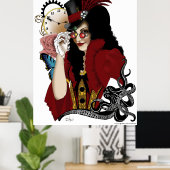 Steampunk ganz in Rot Poster (Heimbüro)