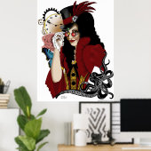 Steampunk ganz in Rot Poster (Heimbüro)