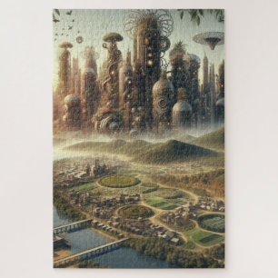 Steampunk Garden City Fantasy City Puzzle