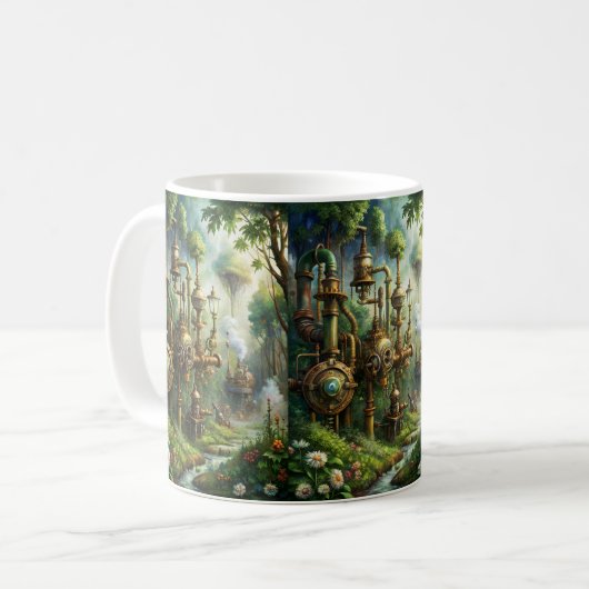 Steampunk Garden Coffee Tasse (Vorderseite Links)