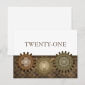Steampunk-Gars-Postkarte, braun Postkarte (Vorne/Hinten)