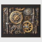 Steampunk-Gear und Lever-Motor Geschenkpapier (Flach)