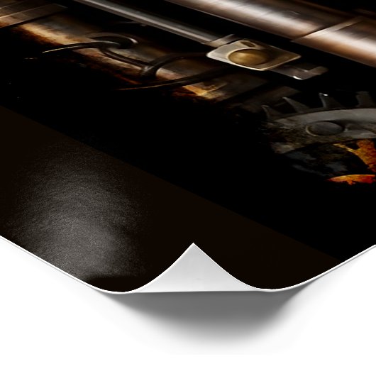 Steampunk-Gear und Lever-Motor Poster (Ecke)