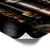 Steampunk-Gear und Lever-Motor Poster (Ecke)