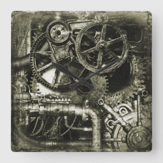 SteamPunk Gears Acrylic Wall Clock Quadratische Wanduhr