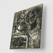 SteamPunk Gears Acrylic Wall Clock Quadratische Wanduhr (Winkel)
