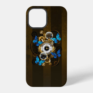 Steampunk Gears and Blue Butterflies iPhone 12 Pro Hülle