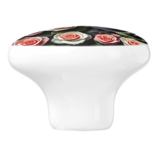 Steampunk Gears and Rainbow Keramikknauf (Seitenansicht)