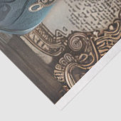 Steampunk Gears Aquamarin Girl Decoupage Seidenpapier (Ausschnitt)