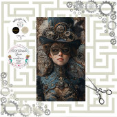 Steampunk Gears Aquamarin Girl Decoupage Seidenpapier