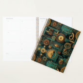 Steampunk Gears Aquamarin Red Gold Planer (Anzeige)
