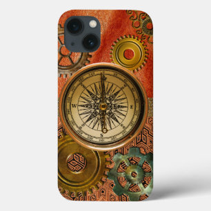 Steampunk-Gears auf Metallic & Leather-Design Case-Mate iPhone Hülle