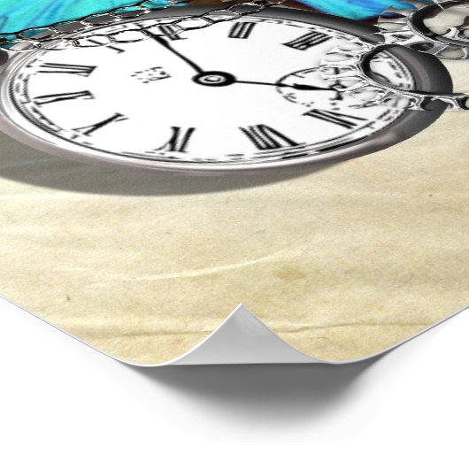 Steampunk Gears Butterfly Poster (Ecke)