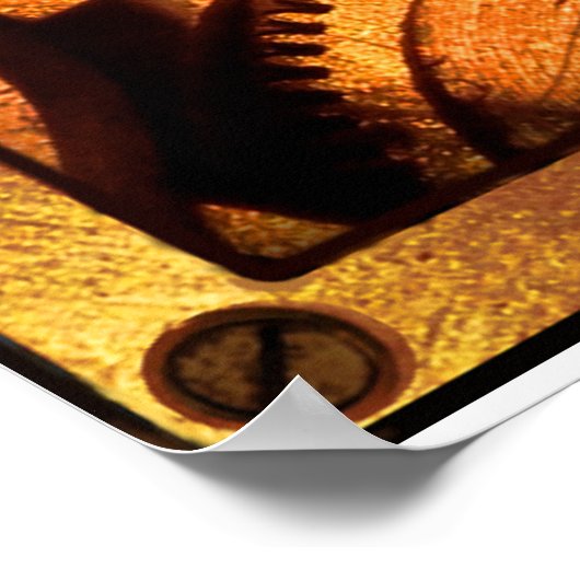 Steampunk Gears Clockwork Poster (Ecke)