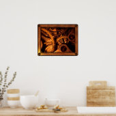 Steampunk Gears Clockwork Poster (Küche)