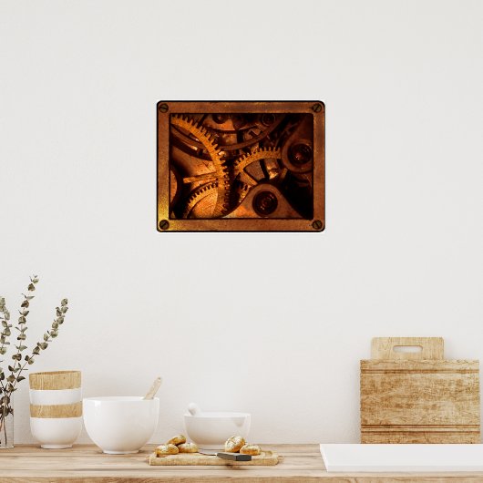Steampunk Gears Clockwork Poster (Küche)