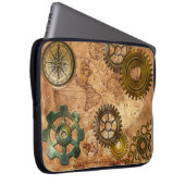 Steampunk Gears, Cogs, Brass Compass & Map Theme Laptopschutzhülle (Vorne Rechts)