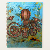 Steampunk Gears Collage Aqua Kupfer Planer (Vorderseite)