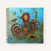 Steampunk Gears Collage Sketch Notizblock (Vorderseite)