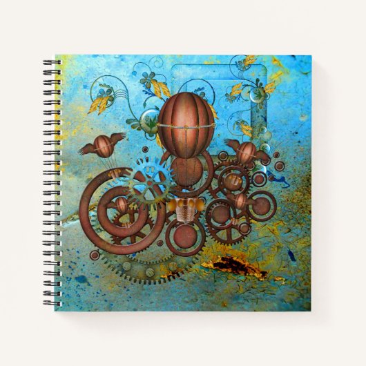 Steampunk Gears Collage Sketch Notizblock (Vorderseite)