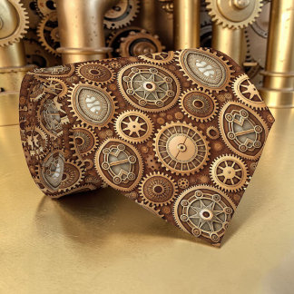Steampunk Gears Custom Necktie Tie Krawatte