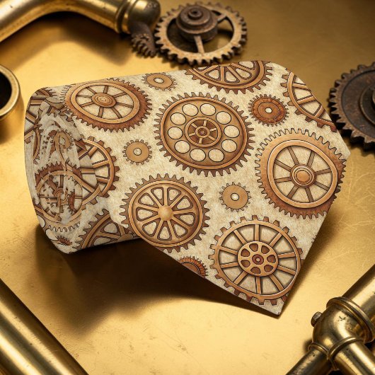 Steampunk Gears Custom Necktie Tie Krawatte