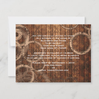 Steampunk Gears Damask gestreift und einladen Einladung