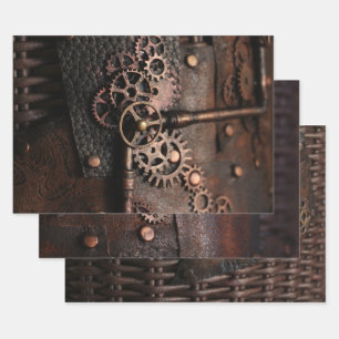 Steampunk Gears Decoupage Geschenkpapier Set