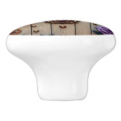 Steampunk Gears, Flowers and Butterflies Keramikknauf (Seitenansicht)