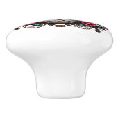 Steampunk Gears, Flowers and Butterfly  Keramikknauf (Seitenansicht)