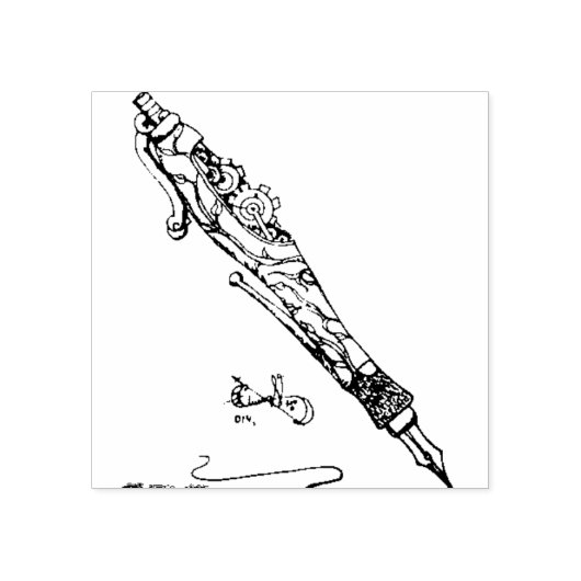 Steampunk Gears Fountain Pen Rubber Briefmarke Gummistempel (Prägung)