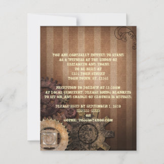 Steampunk Gears Goth Einladung