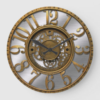 Steampunk Gears Große Wanduhr