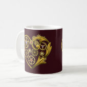 Steampunk Gears Heart Kaffeetasse (Vorderseite Links)