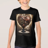 Steampunk Gears Heart Tri-Blend Shirt (Vorderseite)
