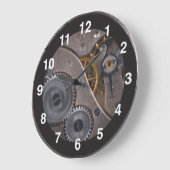 Steampunk Gears 🕰️ JubiläumsSpecial Silver Große Wanduhr (Winkel)