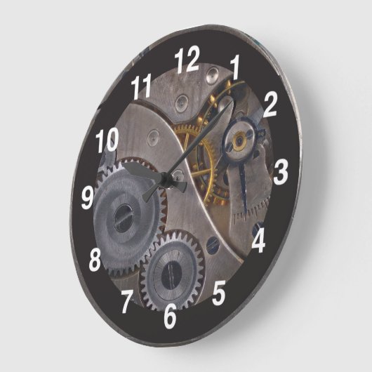 Steampunk Gears 🕰️ JubiläumsSpecial Silver Große Wanduhr (Winkel)