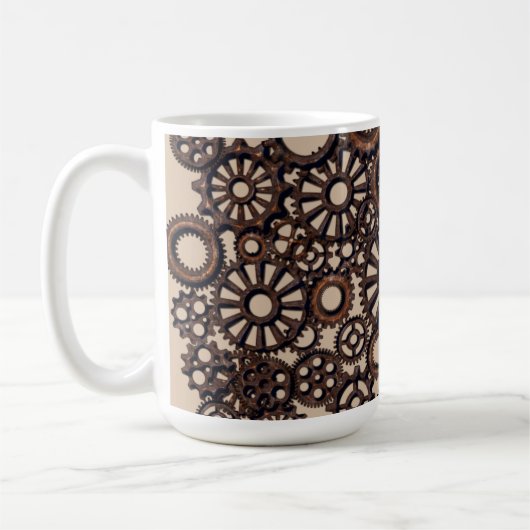 STEAMPUNK GEARS KAFFEE TASSE (Links)