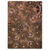 Steampunk Gears Mit Monogramm Klemmbrett (Rückseite)