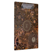 Steampunk Gears Mit Monogramm Klemmbrett (Rechts)