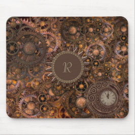 Steampunk Gears Mit Monogramm Mousepad