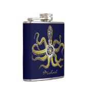 Steampunk Gears Octopus Kraken Flachmann (Rechts)