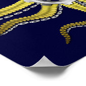 Steampunk Gears Octopus Kraken Poster (Ecke)