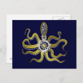 Steampunk Gears Octopus Kraken Postkarte (Vorne/Hinten)