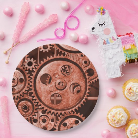 Steampunk Gears Pappteller (Party)