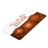 Steampunk Gears Save the Date Flexi Magnet, Orange Magnet (Linke Seite)